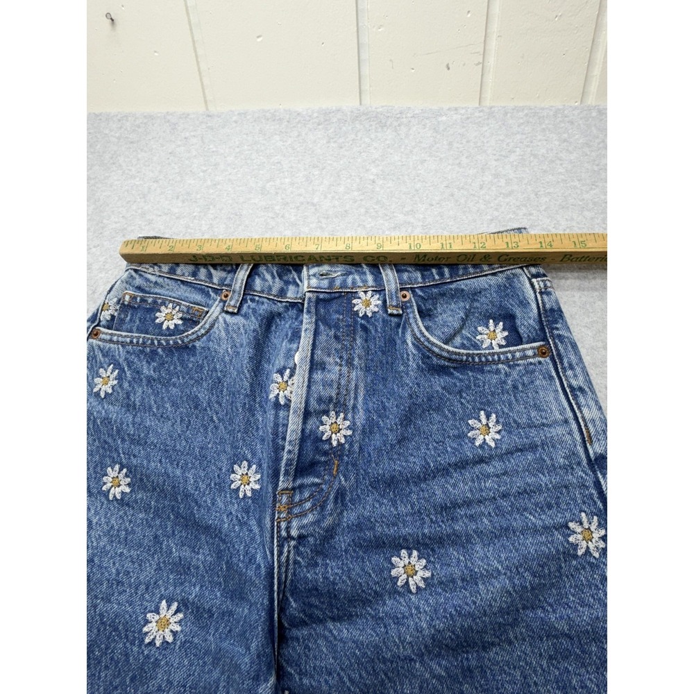 Reformation Cynthia Chamomile High Rise Straight Jeans Womens 26 Blue Floral - Picture 4 of 16